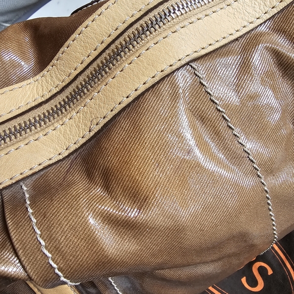 Tod's Brown Canvas G Line Grande Large Satchel Handbag - Picture 10 of 10